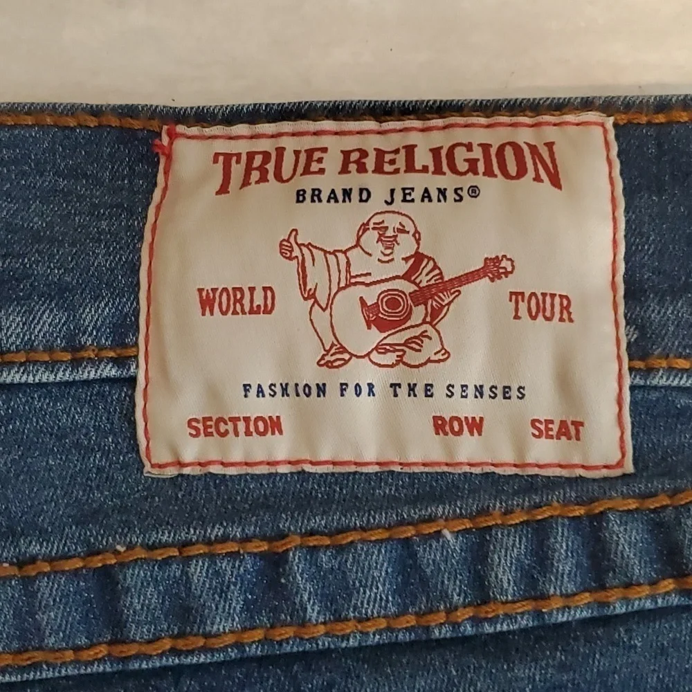 True Religion Geno Jeans 32x32 Relaxed Slim Dark Roper Wash Big‎ T Flap pocket